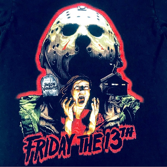 Friday The 13th Jason Voorhees Long Sleeve Halloween T-Shirt Black Size Small - Picture 2 of 6